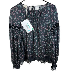 PINKO ZWARTE BLOUSE MANIGLIA Sz 4